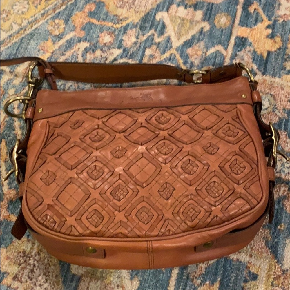 Like New Coach Zoe woven shoulder bag